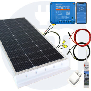 100 Watt Wohnmobilsolaranlage Set mit Victron 75/10 inkl. Bluetooth in weiß