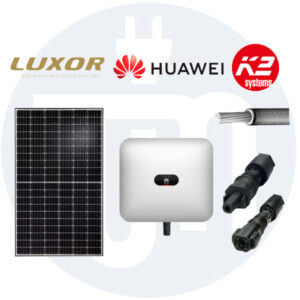 Photovoltaikanlage 8 kWp Komplettset mit Luxor Modulen Fullblack + Huawei 8kW Wechselrichter 3-Phasig + Montagematerial