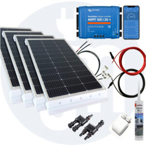 400 Watt Wohnmobilsolaranlage Set mit Victron 100/30 inkl. Bluetooth in weiß oder schwarz
