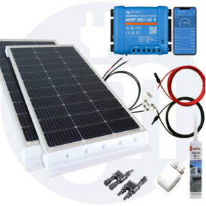 260 Watt Wohnmobilsolaranlage Set mit Victron 100/20 inkl. Bluetooth in weiß