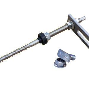 Stockschraube M10 x 200 + Adapterplatte + Hammerkopfschraube + Sperrzahnmutter Edelstahl A2