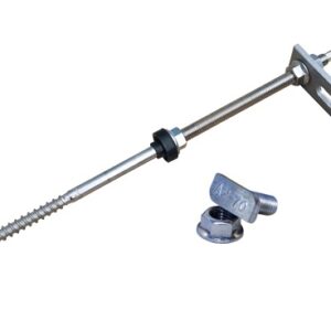 Stockschraube M10 x 300 inkl. Adapterblech + Hammerkopfschr.+ Sperrzahnmutter A2