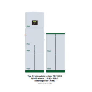 Tigo EI Heimspeichersystem: TSI-15K3D Hybrid-Inverter (15kW) + TSB-3 Batteriespeicher (9kWh)
