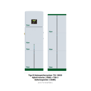 Tigo EI Heimspeichersystem: TSI-10K3D Hybrid-Inverter (10kW) + TSB-3 Batteriespeicher (12kWh)