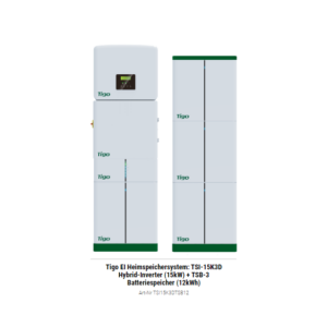 Tigo EI Heimspeichersystem: TSI-15K3D Hybrid-Inverter (15kW) + TSB-3 Batteriespeicher (12kWh)