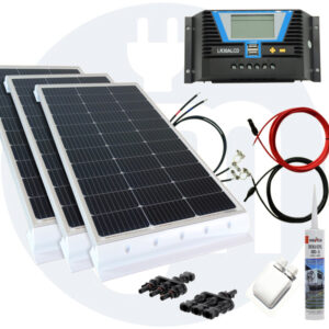 390 Watt Wohnmobilsolaranlage Set mit Victron 100/30 inkl. Bluetooth in weiß