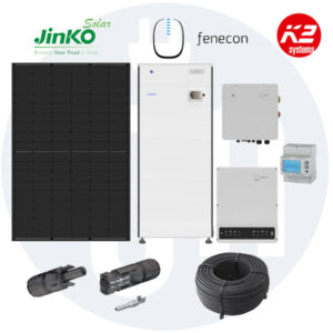 Photovoltaikanlage 15 kWp Komplettset mit Speicher - Jinko Module, Fenecon Home 10 kW Hybridwechselrichter + Fenecon Speicher + Montagematerial