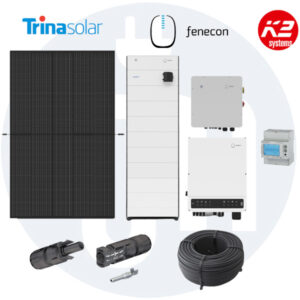 Photovoltaikanlage 10 kWp Komplettset mit Speicher - TrinaSolar Module, Fenecon Home 10 kW Hybridwechselrichter + Fenecon Speicher + Montagematerial