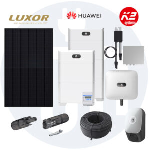 Photovoltaikanlage 3KWp Komplettset mit Speicher - Luxor Module, Huawei 3kW Wechselrichter + Huawei Speicher + Montagematerial