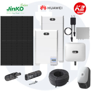 Photovoltaikanlage 10KWp Komplettset mit Speicher - Jinko Module, Huawei 10kW Wechselrichter + Huawei Speicher + Montagematerial