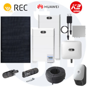 Photovoltaikanlage 3KWp Komplettset mit Speicher - REC Module, Huawei 3kW Wechselrichter + Huawei Speicher + Montagematerial