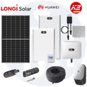 Photovoltaikanlage 5KWp Komplettset mit Speicher - Longi Module, Huawei 5kW Wechselrichter + Huawei Speicher + Montagematerial