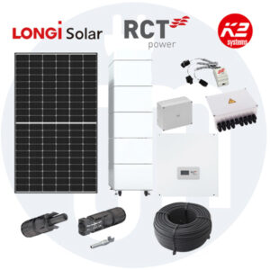 Photovoltaikanlage 8 kWp mit LONGi Modulen + RCT Power Storage DC 8.0 + RCT Batterie + Montagematerial